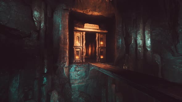 Old Stone Bridge in Underground World alt