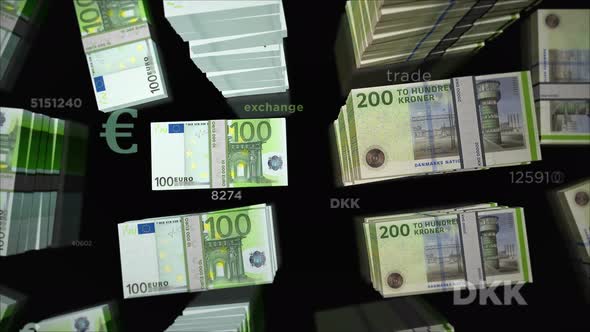 Euro and Danish Krone money exchange loop