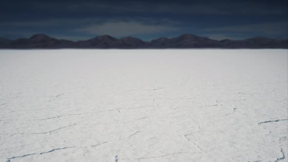 Sunset on Bonneville Salt Flats in USA