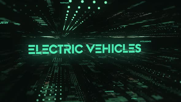 Sci Fi Digital Data Word Electric Vehicles