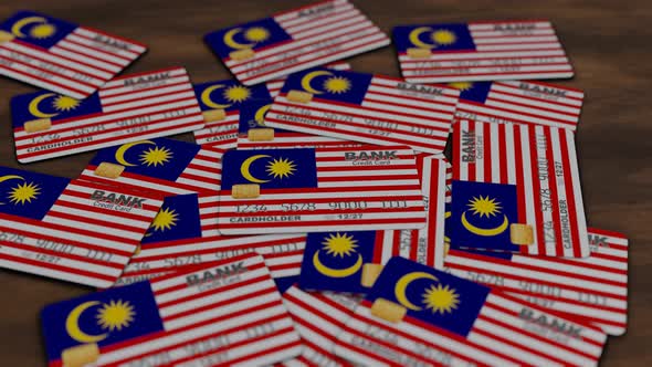 credit cards background with Malaysia flag