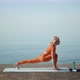 Yoga on the Sea Woman Doing Asanas Stretching General Plan - VideoHive Item for Sale