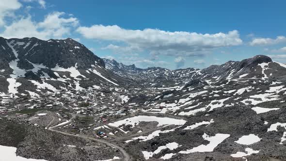 Mountain landscape high in the mountains aerial view 4 K