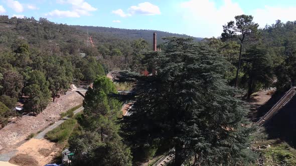 Mundaring Weir - Perth, View Of Valley, Picnic Area And Pump Station