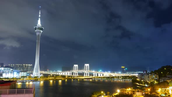 Macau city timelapse at night