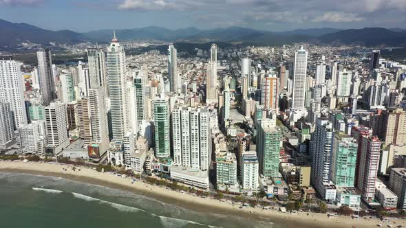 Seascape of Camboriu Balneary brazilian coast city of Santa Catarina state.