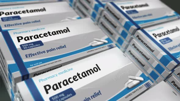 Paracetamol and painkiller tablets pack production loopable seamless