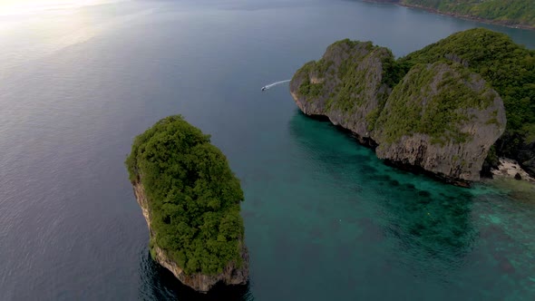 Phi Phi Island Krabi Thailand Drone Aerial View at Phi Phi Island