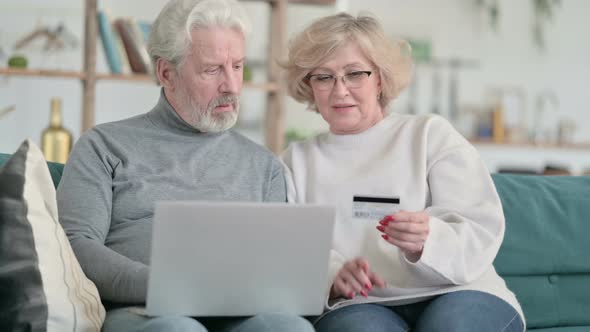 Old Couple Doing Successful Online Shopping on Laptop