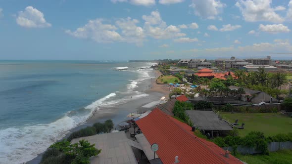 Aeriak View in the Batu Bolong Beach on the Bali Island, Indonesia