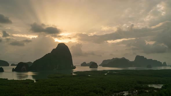 Time Lapse View at Halong Bay North Vietnam