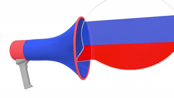 Loudspeaker and Flag of Russia on the Speech Bubble alt