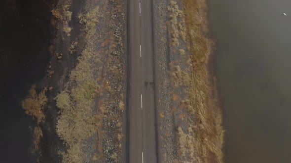 Low Flyover Icelandic Coastal Road.