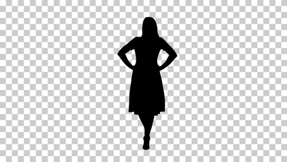 Silhouette woman walking, Alpha Channel