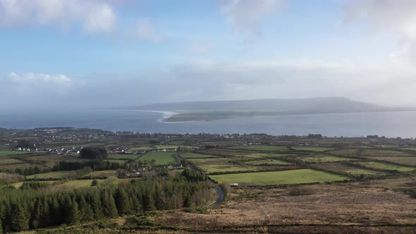 Aerial View Greencastle Lough Foyle Magilligan Point Northern Ireland  County Donegal Ireland