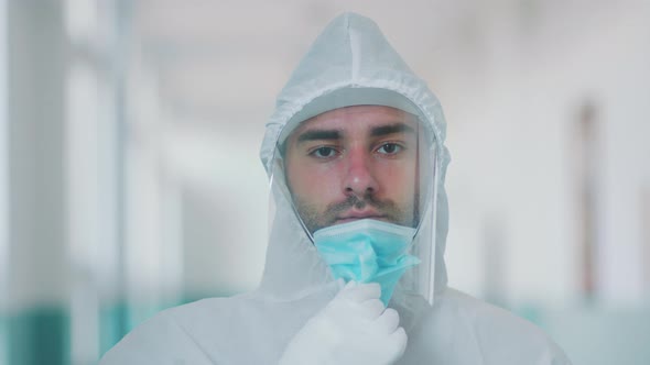 Worker looking at panning camera