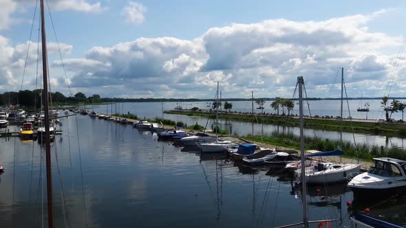 Boats and sail yachts in Poland lakes