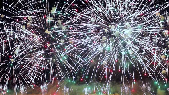 Colorful Fireworks Exploding in the Night Sky. Celebrations and Events in Bright Colors.