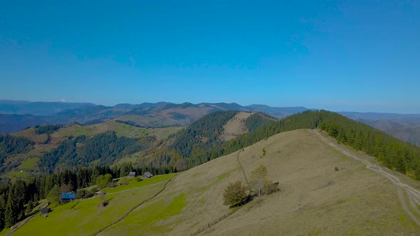 Flying Over the Carpathian Mountains