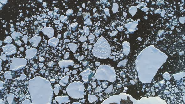 North Antarctic Open Water Surface Aerial View