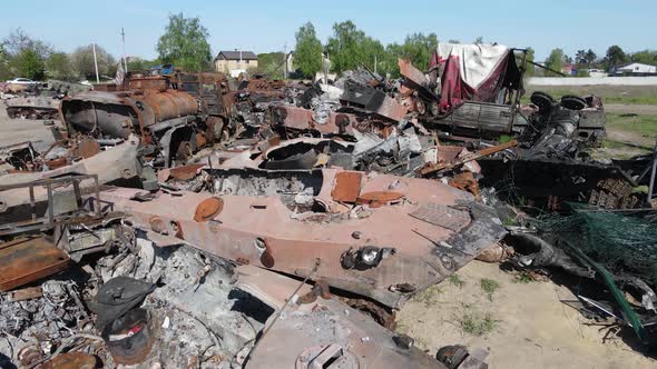 War in Ukraine  Destroyed Military Hardware in Bucha