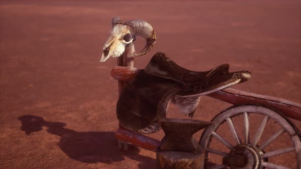 Horse Saddle on the Fence in Monument Valley