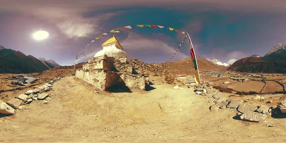 VR of Dingboche and Pheriche Village in Nepal Basic Point of Everest Base Camp Track