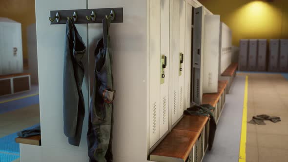 Empty Dressing Room in Old Factory