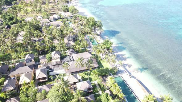 Aerial Villa View On The Beach