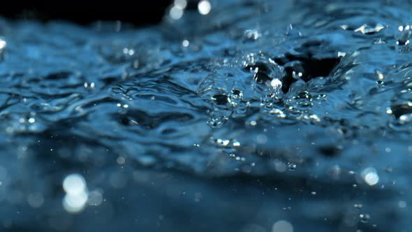 Super Slow Motion Shot of Blue Water Background at 1000 Fps