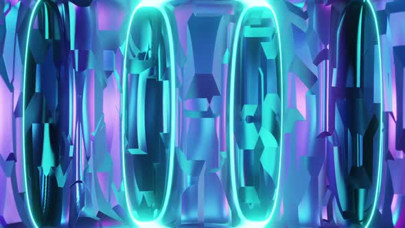 Abstract Sci-Fi Space Structure Motion Graphics Background