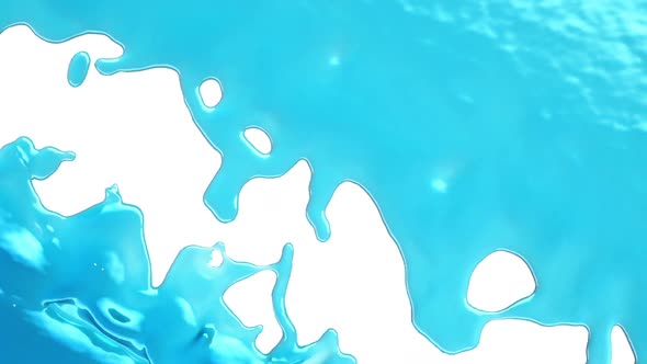 Filling the frame with water or liquid in slow motion. Alpha alt