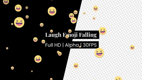 Laugh Ha Ha React Emoji Falling with Alpha