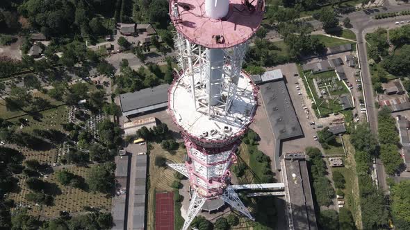 Kyiv. Ukraine: TV Tower. Aerial View.