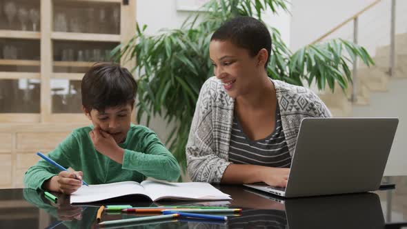 Family enjoying free time at home