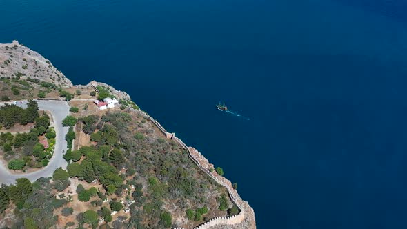 Alanya Castle Alanya Kalesi Aerial View of Mountain