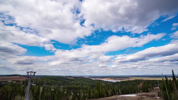 Beautiful Scenic Spring Summer Landscape in the Mountains Forest and River Around