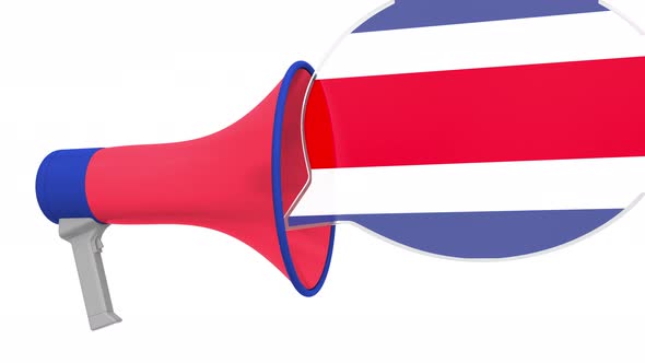 Megaphone and Flag of Costa Rica on the Speech Bubble
