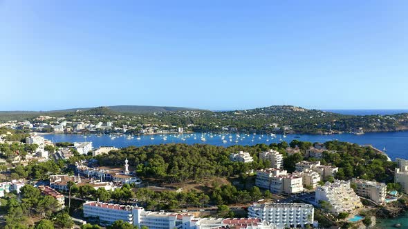 Aerial view over Costa de la Calma and Santa Ponca, Mallorca, Spain