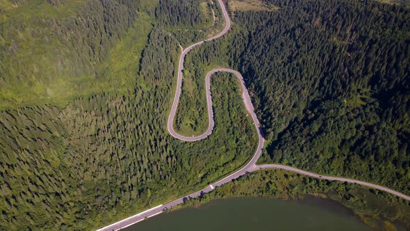 Curved Road in the Mountains