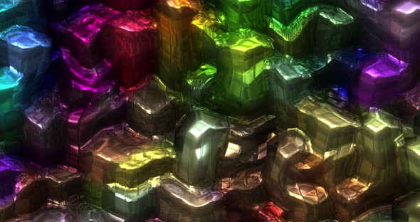 Abstract 3D gel cubes background animation.