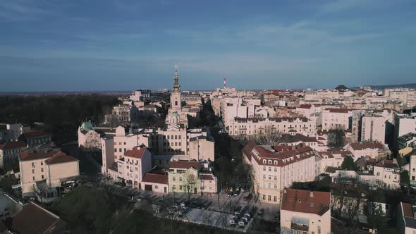 Aerial View of Belgrade Cityscape 