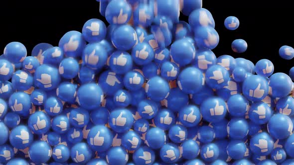 4K 3D Like Social Media Reactions