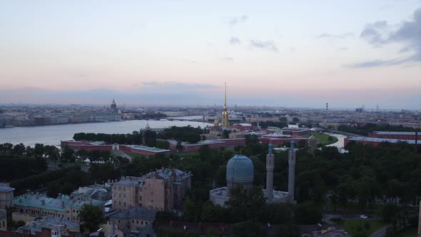 Saint Petersburg Russia Morning City Aerial 302