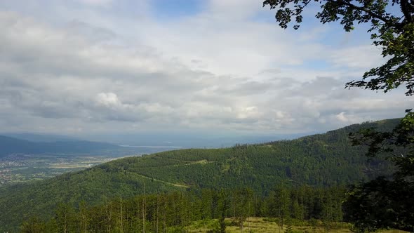 Aerial landscape from the Szyndzielnia mountain range