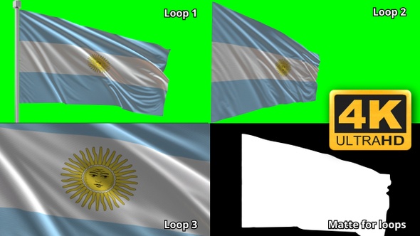 Ultra-realistic Argentina Flag - 4K Loop