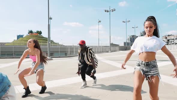 Group of professional street dancers