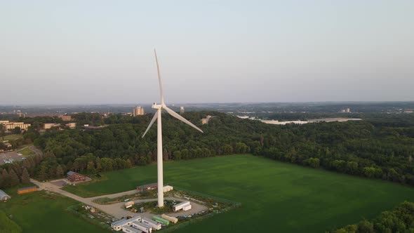 Windmill in Minnesota aerial footage