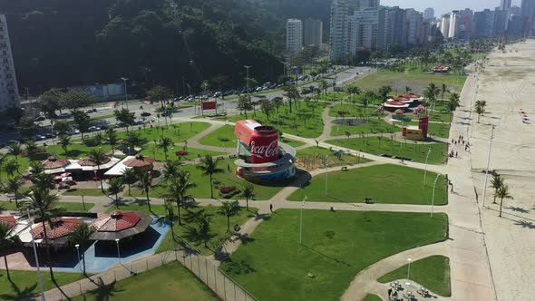 Stunning landscape of coast city of Sao Vicente state of Sao Paulo Brazil.