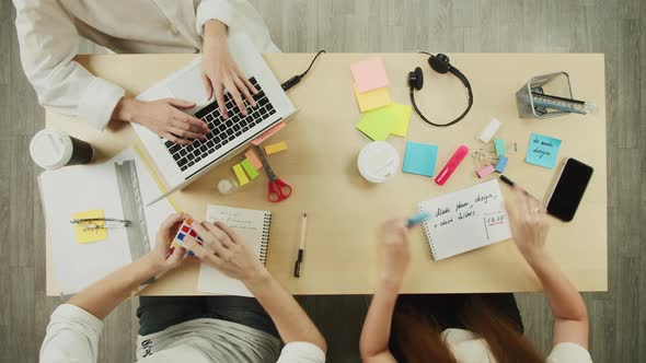 Business People Working in Modern Office Together Top View